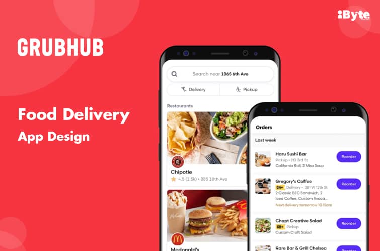 grubhub food delivering and ordering app